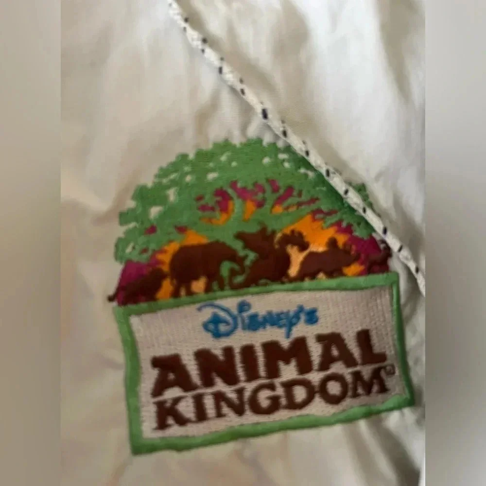 Walt Disney World Hooded Windbreaker Jacket Mens S Tan Full Zip